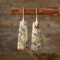 Copper Natural Stone Geometric Drop Earrings