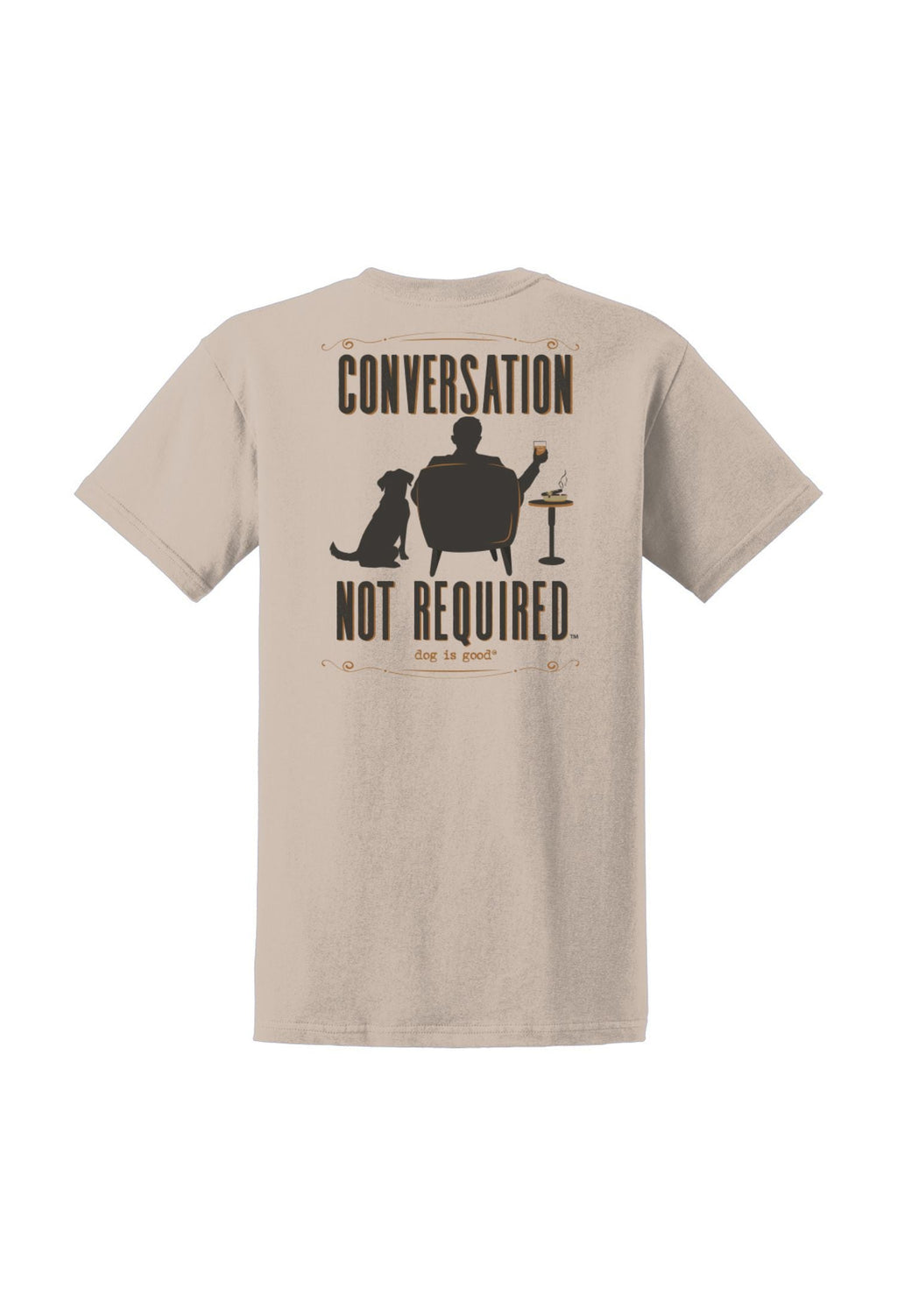 T-shirt: Conversation Not Required, Whiskey (Tan)