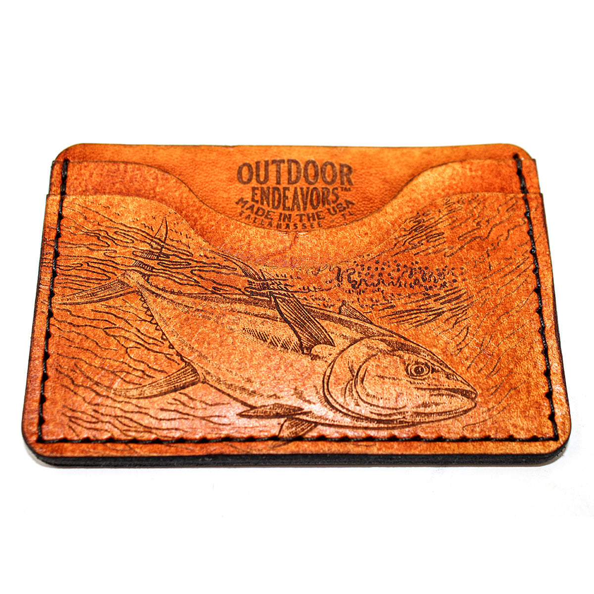 Handcrafted Leather Slim Card Holder Wallet  - Tuna Run