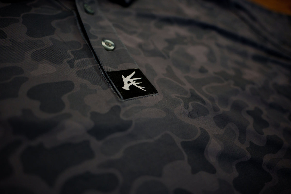 Black Marsh Duck Camo Golf Polo