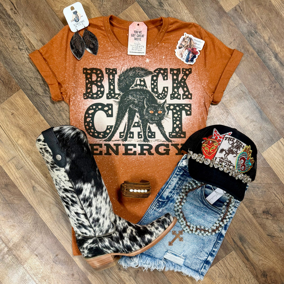 Black Cat Energy | Fall Vibes Graphic T-Shirt