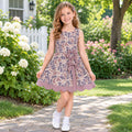 Sleeveless khaki camo scallop kids girls athletic dresses
