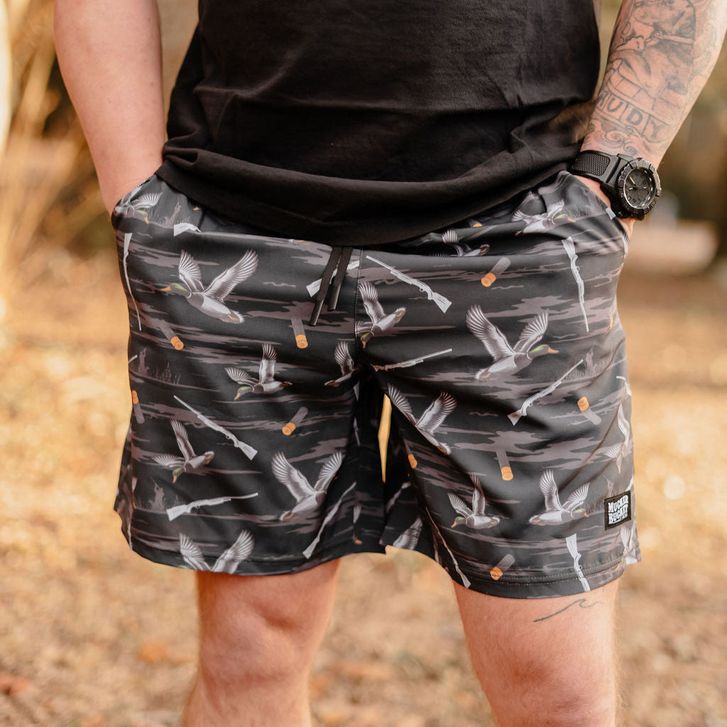 Men's Performance Athletic Shorts | 5.5"- Duck, Duck, Boom