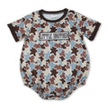 Little brother embroidery camo baby boy romper