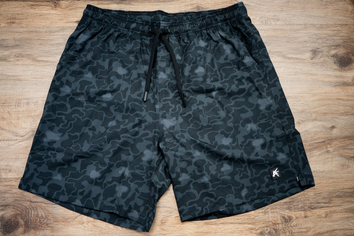 Black Marsh Duck Camo Athletic Short