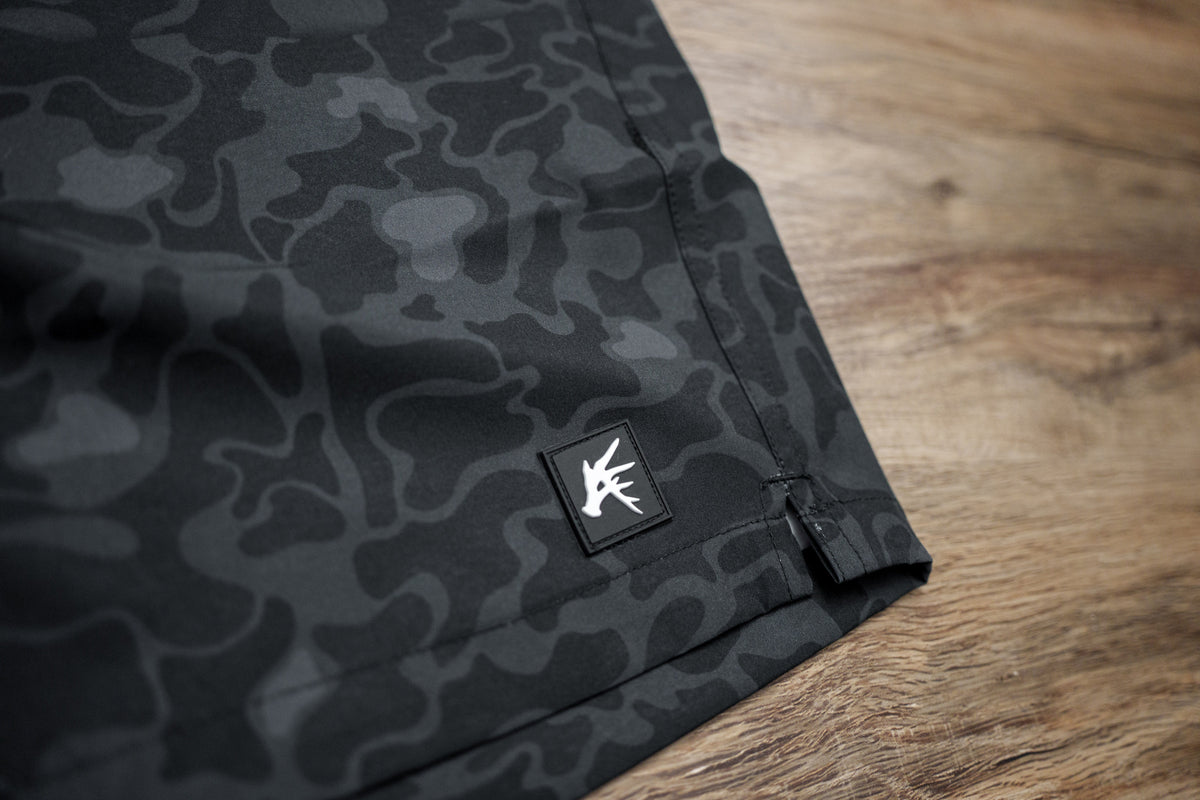 Black Marsh Duck Camo Athletic Short